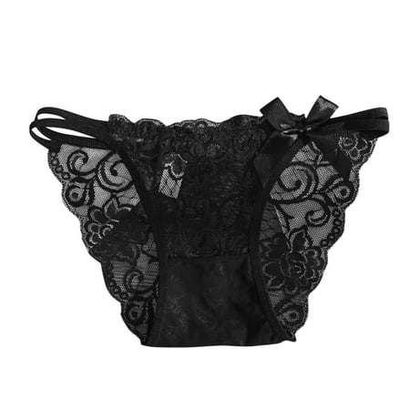 

ZHUASHUM Women Low Waist Panties Lace Floral Briefs