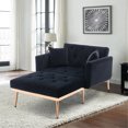 thumbnail image 3 of 3-in-1 Chaise Lounge Chair/Accent Chair, Work as Ottoman, Chair, Sofa Bed and Chaise Lounge, Foldable Sleeper Bed Guest Bed Fold Up Office Nap Bed Convertible Ottoman Sofa Bed Chair, 3 of 7