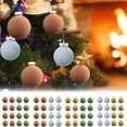 thumbnail image 1 of mfyjkho Bolas navideñas flocadas de 6 cm, paquete de 16 bolas colgantes de terciopelo de espuma marrón con hebilla de metal para decorar el árbol., 1 of 7