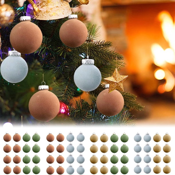 Xihbxyly Bolas de Navidad Flocadas, Elegantes Adornos Marrones, Textura Flocada Retro, Fáciles de Colgar, Decoración Versátil para El Hogar, Festivales Navideños, Tamaño de 6 Cm, 15 Unidades