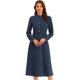 thumbnail image 1 of Vestido Elegante Maxi para Mujer 2023 con Botones Frontales Vestido largo con Cinturón Azul marino L, 1 of 6