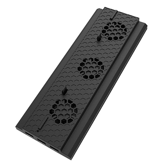 Soporte vertical para ventilador de control de temperatura de consola de juegos, concentrador de triple puerto USB, ventilador de refrigeración compatible con ONE (negro)