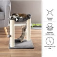thumbnail image 2 of PETMAKER Cat Hammock with Scratching Posts for Indoor Cats (Gray), 2 of 8