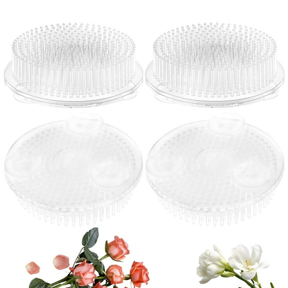 4Pcs Plastic Flower Frog Flower Pins Floral Frog Clear Flower Frogs Reusable Flower Vase Frog for Arrangements Vase Japanese Floral Arrangement 2.76" Inch (70mm)