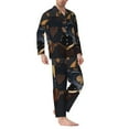 thumbnail image 2 of KLL Casino Cards Poker Sleepwear Mens Flannel Pajamas,Long Cotton Pj Set, 2 of 7