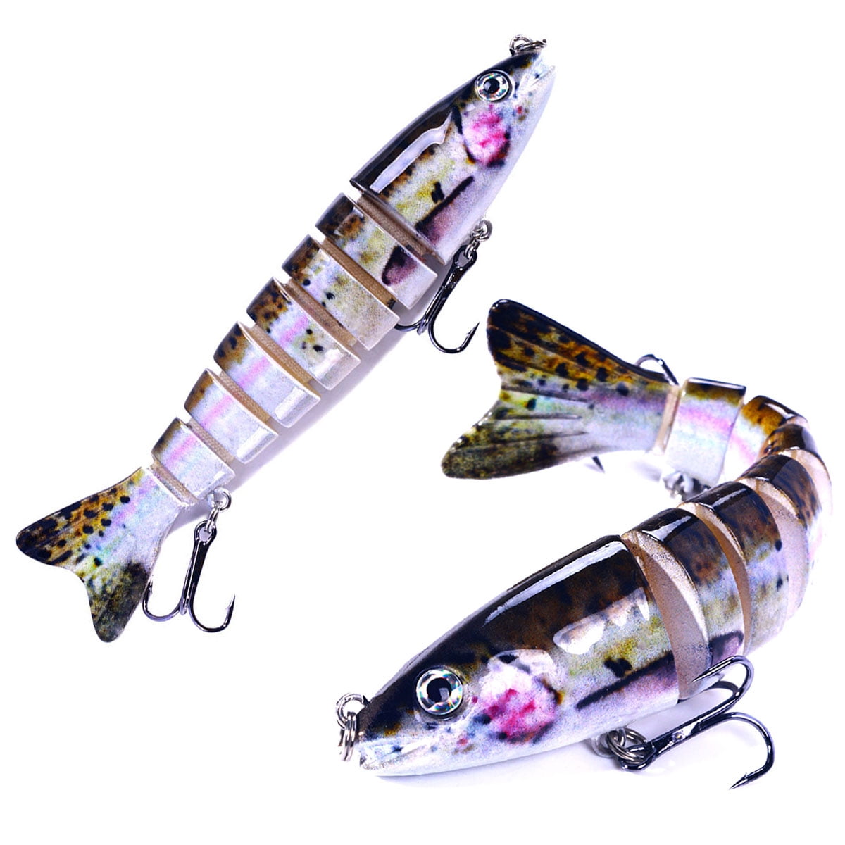 HENGJIA Fishing Lures 12PCS Multi Jointed Fish Fishing Kits Slow Sinking Lifelike Swimbait Freshwater and Saltwater for Trout Bass Lures