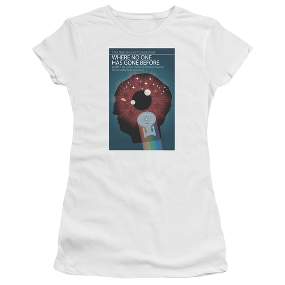 Star Trek Tng Season 1 Episode 6 Junior Women's Sheer T-Shirt White