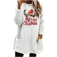 thumbnail image 2 of VgaVtl Fleece Womens Christmas Sweatshirts Casual Ladies Sweatshirts Pockets Christmas Graphic Long Sleeve Sweatshirt,White 3XL, 2 of 4