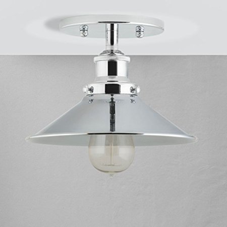 Andante Industrial Vintage Ceiling Light Fixture Chrome Semi