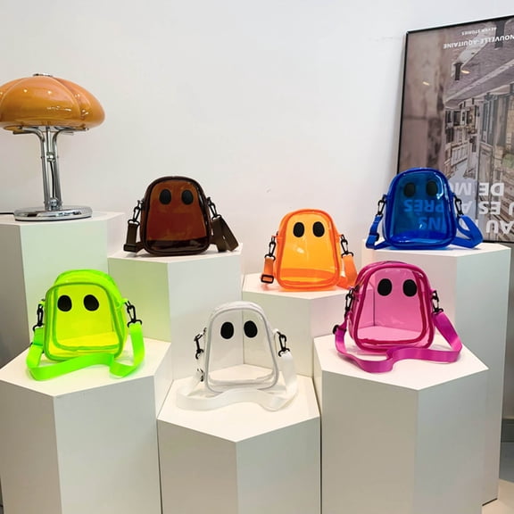 Halloween Crossbody Bags, Clear Ghost Jelly Crossbody Purse for Women, Lightweight Underarm Shoulder Bag Daily Commute