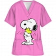 thumbnail image 4 of Uniforme de enfermera para mujer, manga corta, estampado de Snoopy, uniforme de trabajo, blusa con bolsillos, blusas quirúrgicas, uniformes médicos de enfermería, accesorios, 4 of 5
