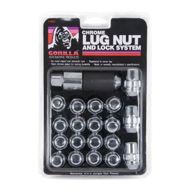 Gorilla Automotive 91743 Acorn Bulge Chrome Lug Nut and Lock System