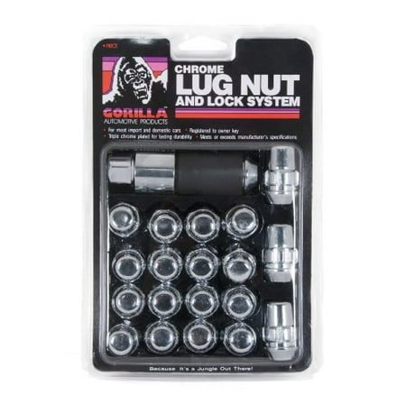 Gorilla Axle - Gorilla Automotive 91743 Acorn Bulge Chrome Lug Nut and Lock System (14mm x 1.50