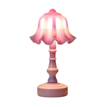 HKEJIAOI 5.5"x1.9" Modern Floral Mini Desk Lamp, Soft Warm Night Light for Bedroom Decor, USB Portable Table Light with Hyacinth Design