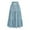 Blue, variant on Women's Denim Print Pleated Midi Skirt with Bow, Retro Casual Long Skirt, Flowy Bohemian Skirt with Elastic Waist,Blue,M