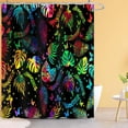 thumbnail image 6 of Tropical Shower Curtain, Colorful Leaf Shower Curtain, Tropical Leaves Butterfly Shower Curtain Set Waterproof Bath Curtain Bathroom Decor with 12 Hooks, 72x72 inches, 6 of 6