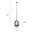 thumbnail image 4 of 18" Modern Orb Adjustable 3-Light Metal And Clear Glass Kitchen Foyer Hallway Bedroom Hanging Ceiling Pendant,, 4 of 8