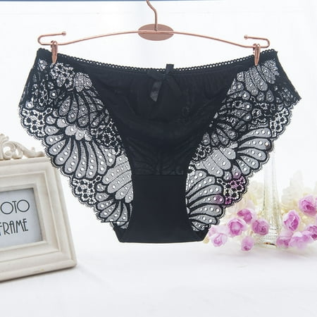 Thermal Underwear in Clearance Women Sexy Lace Underwear Lingerie Thongs Panties Ladies Underwear Underpants Black Xxl