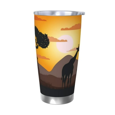 

Vsdgher Giraffes Of The African Savannah 20 Oz Stainless Steel Vacuum Insulated Travel Mug Coffee Cup for Home Office Outdoor Works Great for Ice Drinks and Hot Beverage -Without Straw