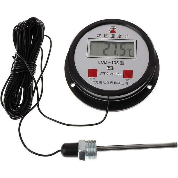 Termometro LCD bianco con sonda (per acquario, ecc.) - Wood, Tools & Deco