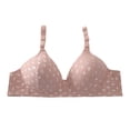 thumbnail image 1 of ManxiVoo Wireless Unlined Dot Print Bra Side Support Full Coverage Comfort Underwear for Women Plus Size M Size Pink, 1 of 7