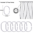 thumbnail image 4 of Grey Blue and White Striped Fabric Bathroom Shower Curtains Sets with Hooks 72 x 72 Inches, Waterproof Shower Curtain with Weighted Hem,Bath Accessories Machine Washable, 4 of 6