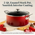 thumbnail image 2 of Granite Stone 5qt Stock Pot Gradient Non-stick Pasta Pot with Glass Lid, Red, 2 of 6