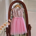 thumbnail image 5 of Girls Sleeveless Floral Print Tulle Dress Fluffy Party Tutu Kids Kids Girl Kids Pink,Size 1-2 T, 5 of 5