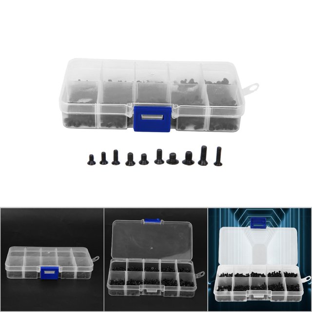 Vis de Machine, Vis de Machine à Tête Plate, Fixations en Acier au Carbone M2 M2.5 M3 pour l'Industrie Électronique, Ensembles de Vis et Assortiments