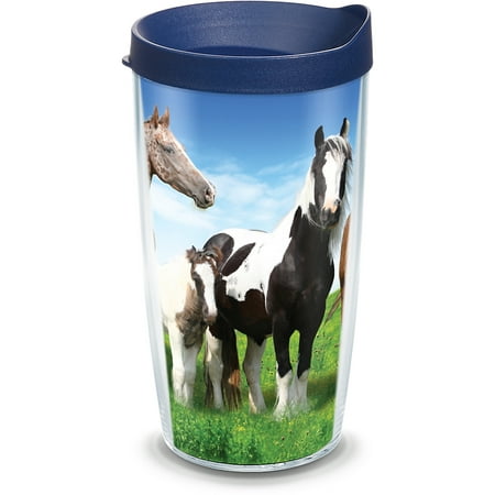 

Tervis Horses Made in USA Double Walled Insulated Tumbler Travel Cup Keeps Drinks Cold & Hot 16oz Clear