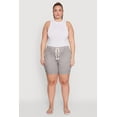 thumbnail image 2 of Women's Plus Size Rope Belted Shorts, 2 of 5