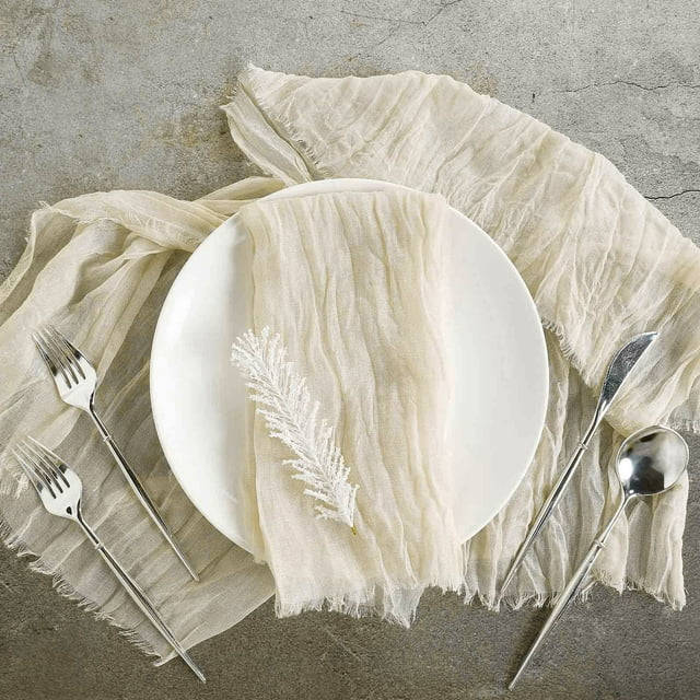 Efavormart 5 Pack | 24"x19" Cream Gauze Cheesecloth Napkins Cotton Dinner Napkins - Walmart.com