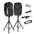 thumbnail image 1 of Pyle Active Passive Bluetooth PA Dual Loudspeaker Sound System Kit & Microphones, 1 of 10