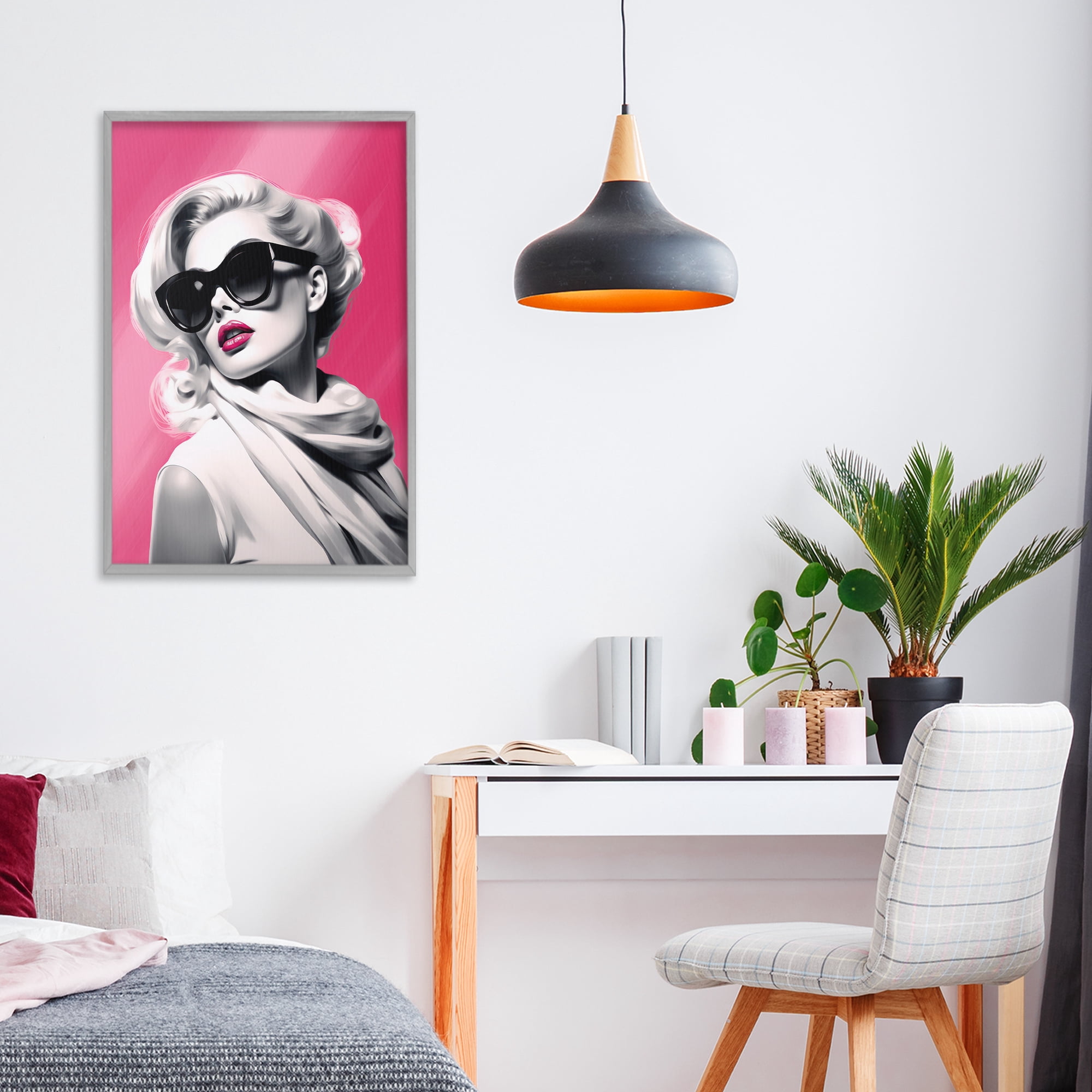 Stupell Industries Vintage Retro Chic Portrait Gray Framed Giclee Art, design by Andrea Haase