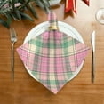 thumbnail image 2 of GZHJMY Pink Green Plaid Cloth Napkins Set of 6, Reusable Washable Oversized Table Napkins for Family Wedding Dinner Party Home Decor, 20 Inch Decorative Washcloths, 2 of 7
