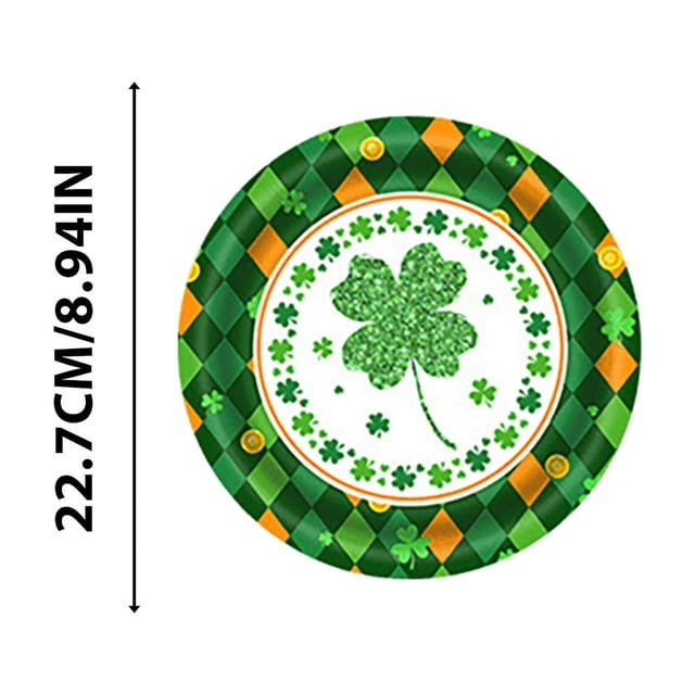 St. Patricks Day,St. Patricks Day Party Theme Tableware Set Disposable Decorative Tableware Paper Set,Decorative Paper Plates