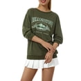 thumbnail image 3 of Inevnen Yellowstone National Park Sweatshirt for Women Graphic Aesthetic Oversized Pullover Tops, 3 of 7