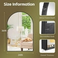 thumbnail image 3 of SONGMY 24 x 36 Inch Arched Wall Mirror with Black Metal Frame, Modern Design for Bedroom Bathroom Living Room Vanity Mirror for Wall, 3 of 9