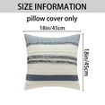 thumbnail image 7 of Unique Bargains Striped Throw Pillow Covers Pack of 2 Navy Blue/Khaki 18" x 18", 7 of 7