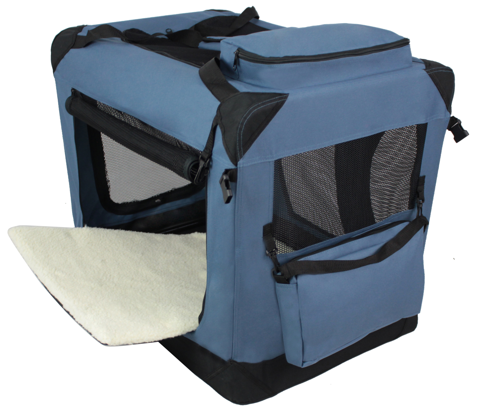 EliteField 3-Door Folding Soft Dog Crate with Carrying Bag and Fleece ...