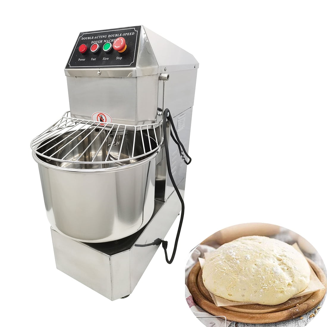INTBUYING 30L Electric Dough Mixer Double Speed Double Action Stainless Steel