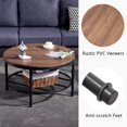 thumbnail image 3 of Zimtown Table Basse pour Salon 2 Niveaux Vintage Table Basse Ronde Grain Noir, 3 of 6