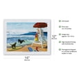 thumbnail image 2 of Guard Dogs - Playing on the Beach - From an Original Color Painting by Scott Westmoreland - Japanese Unryu Rice Paper Art Print (Unframed) 12 x 16 in, 2 of 4