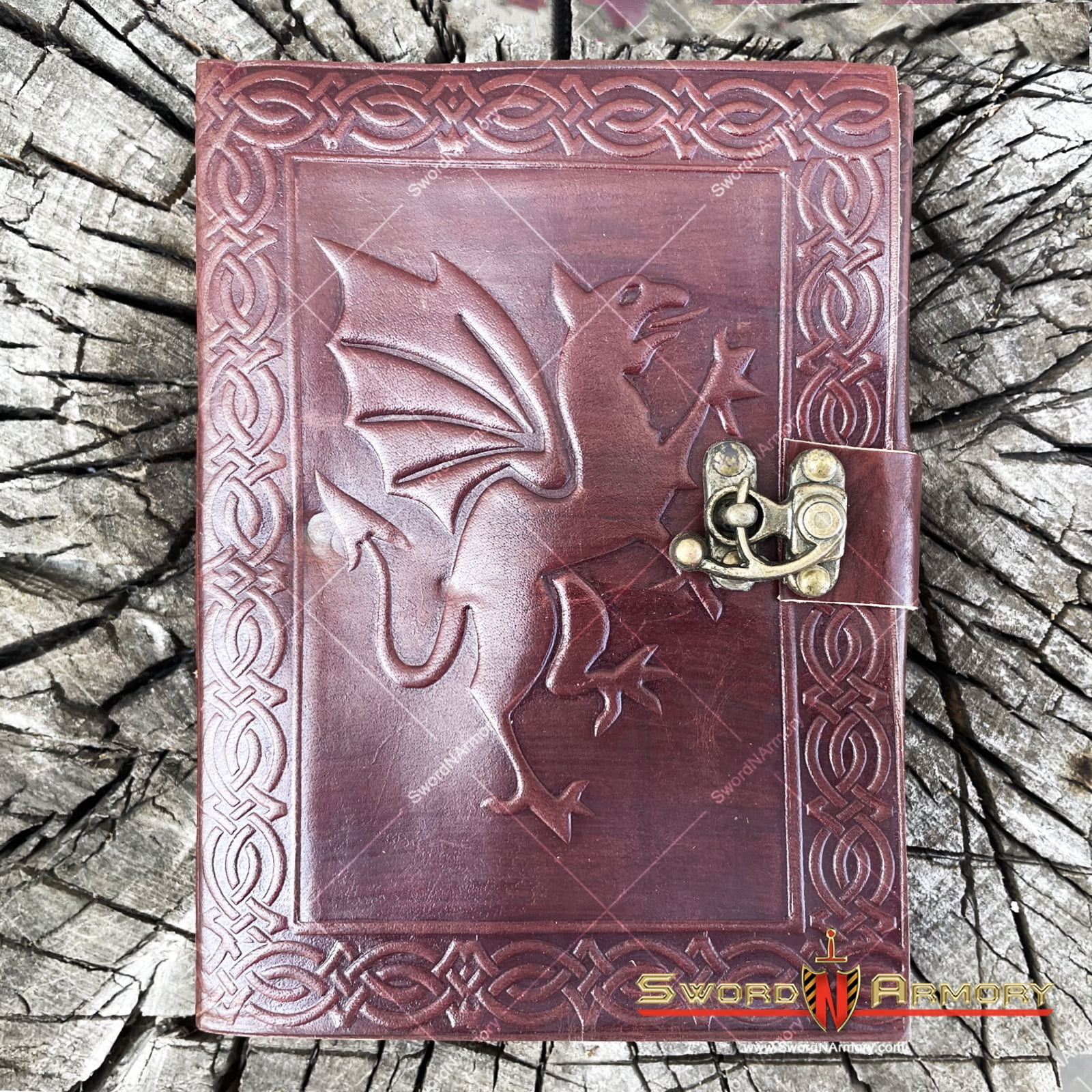 Medieval Genuine Leather Journal Diary Parchment Paper Brown Fierce Dragon
