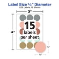 thumbnail image 2 of Avery Removable Color Coding Labels, 3/4" Round, Assorted Metallic, 225 Count, 2 of 7