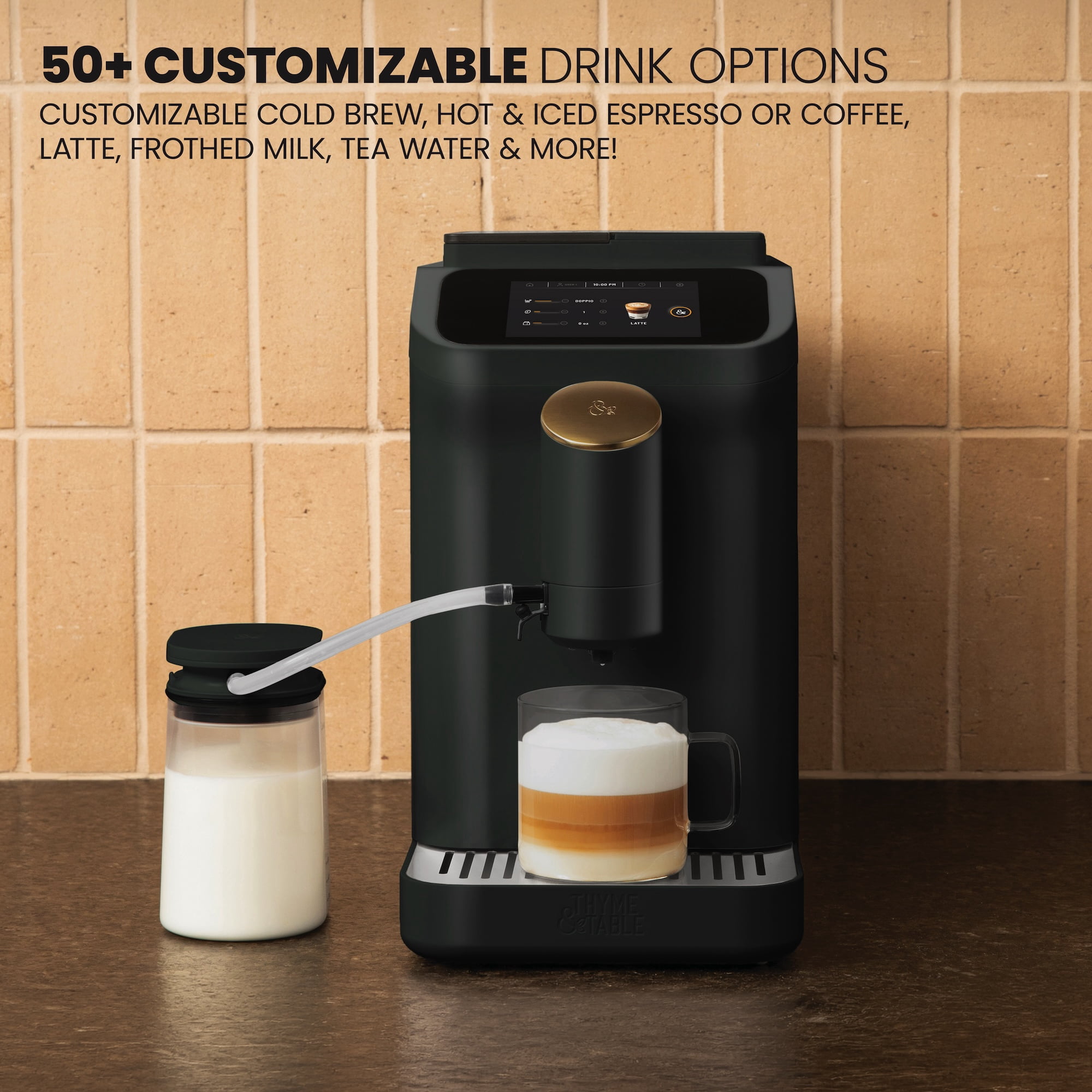 Thyme & Table Fully Automatic Espresso Machine, Slate Grey