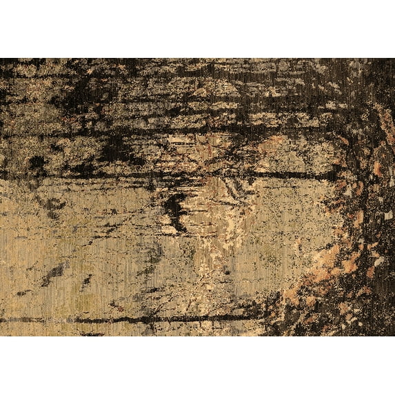 Ahgly Company Indoor Rectangle Oriental Brown Industrial Area Rugs, 7' x 9'