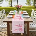 thumbnail image 4 of Pink Bow Short Table Runner 48 Inches Long, Cute Watercolor Girls Cartoon Luxury Cotton Linen Table Runners Dresser Scarves, Fabric Tabletop Scarf Furniture Cover for Home Dinner Party Decor 13"x48", 4 of 9