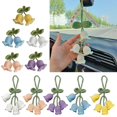 thumbnail image 3 of Colorful Handmade Knitted Wool Convallaria Majalis Charm Keychain Crocheted, 3 of 5
