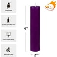 thumbnail image 3 of Bougie Pilier Violette 2 x 9, 3 of 3
